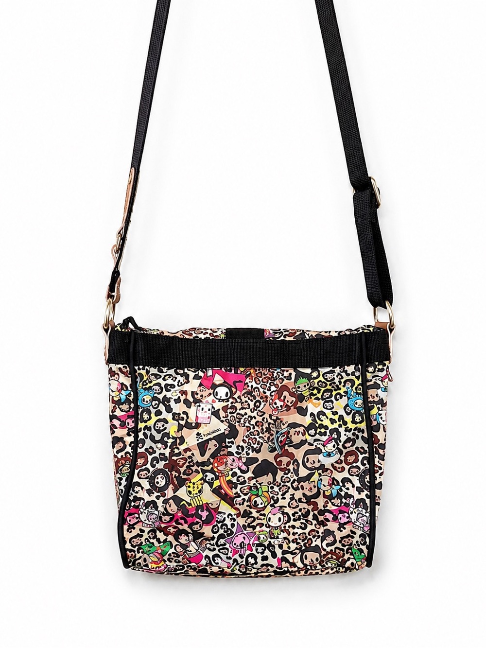 Tokidoki Multicolor Crossbody Messenger Bag Black Trim Gold Hardware - Picture 6 of 8